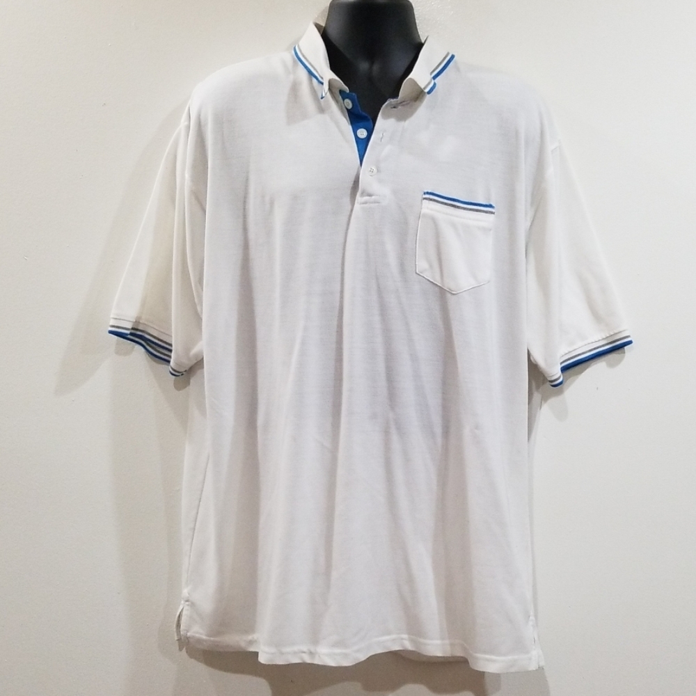 Dolphino clothing co. Men's 3x white polo shirt